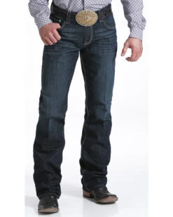 Cinch Men's Carter 2.4 Dark Wash Mid Rise Relaxed Bootcut Performance Jeans -Wraner Clothing Shop 010K52 88 P2