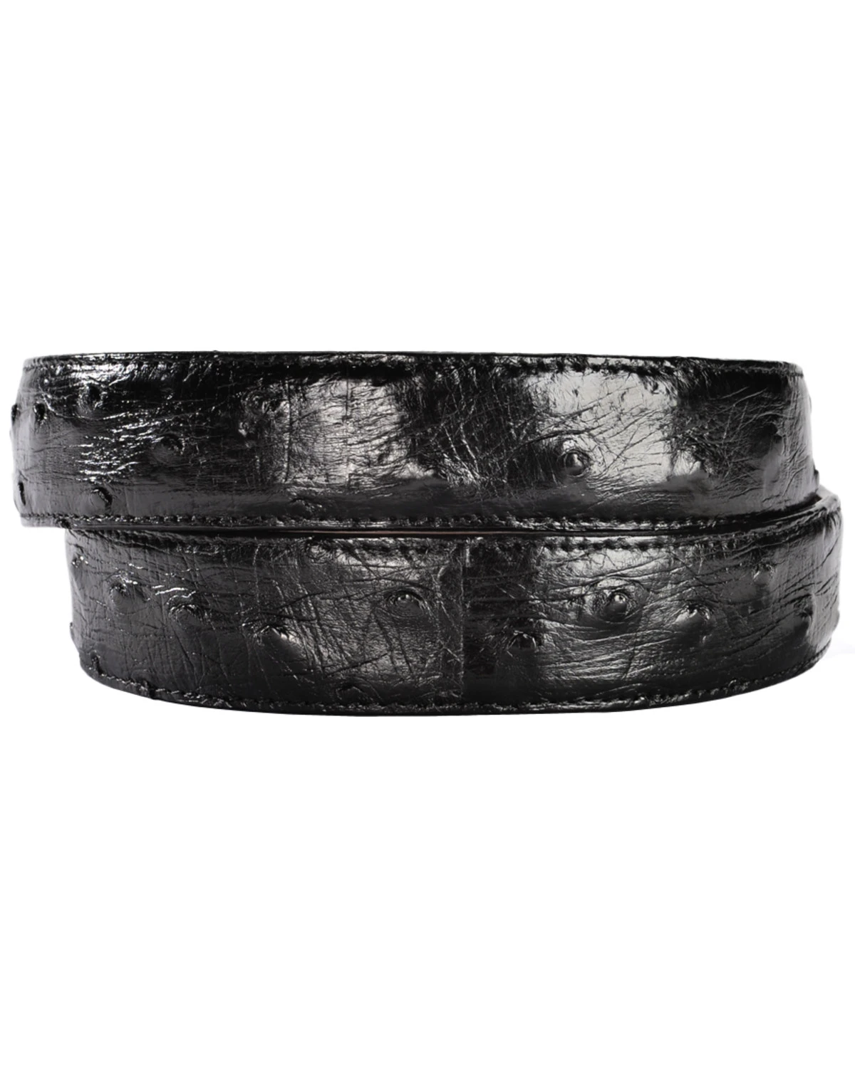 Lucchese Men's Black Full Quill Ostrich Leather Belt 4 Lucchese Men's Black Full Quill Ostrich Leather Belt - Image 2