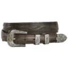 Lucchese Men's Brown Burnished Goat Seville Stitch Leather Belt -Wraner Clothing Shop 120W18 47 P1