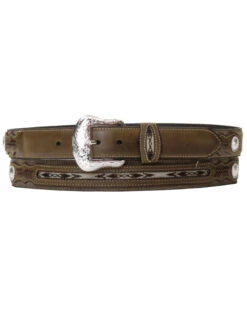 Nocona Belt Co. Men's Top Hand Fabric Inset Center Concho Belt - Big