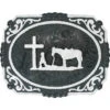 Montana Silversmiths Men's Gunmetal Christian Cowboy Buckle -Wraner Clothing Shop 2000220376 040 P1