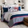 HiEnd Accents Navy 2 Piece Liberty Quilt Set - Twin -Wraner Clothing Shop 2000229804 410 P1