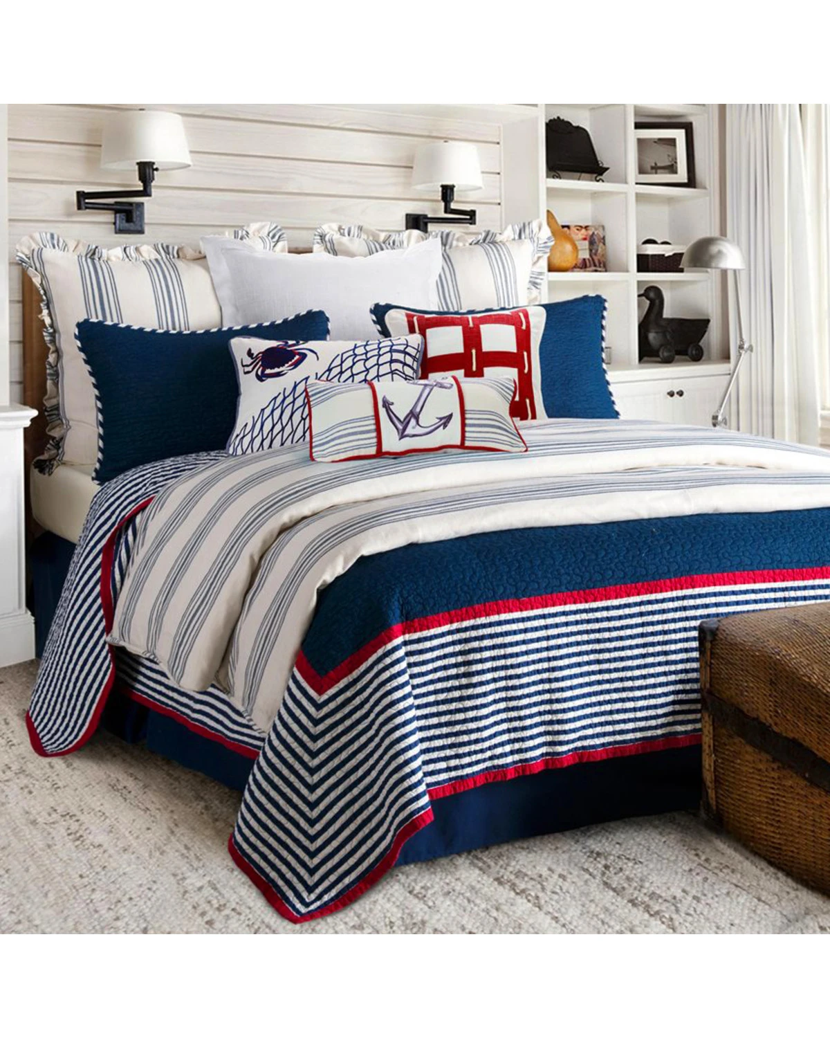HiEnd Accents Navy 2 Piece Liberty Quilt Set - Twin 3 HiEnd Accents Navy 2 Piece Liberty Quilt Set - Twin