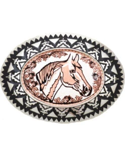Western Express Men's Copper Horsehead With Filigree Belt Buckle