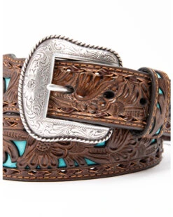 Nocona Men's Floral Embossed Overlay Belt -Wraner Clothing Shop 2000232692 280 P3