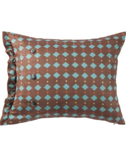 HiEnd Accents Brown Diamond Suede Pillow