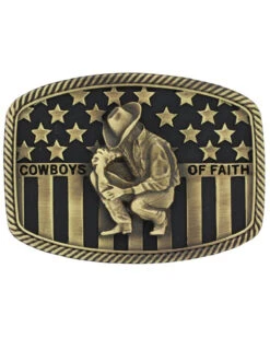 Montana Silversmiths Men's Cowboys Of Faith® Heritage Flag Attitude Buckle
