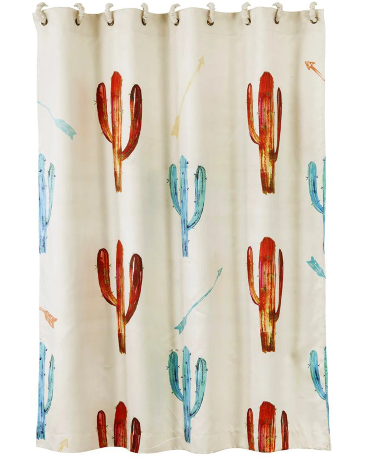 HiEnd Accents Cream Printed Cactus Shower Curtain 3 HiEnd Accents Cream Printed Cactus Shower Curtain