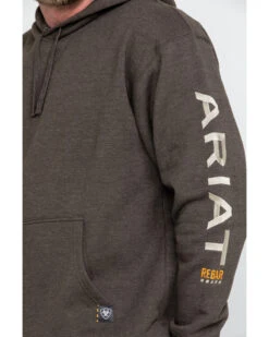 Ariat Men's Heather Bark Rebar Graphic Work Hooded Sweatshirt -Wraner Clothing Shop 2000282124 234 P4