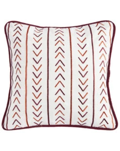 HiEnd Accents Embroidery Pillow With Striped Embroidery