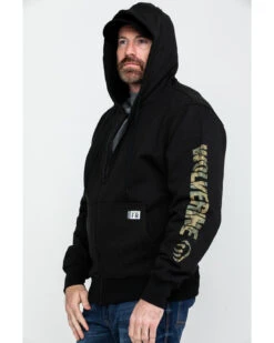 Wolverine Men's FR Logo Sleeve Zip-Up Work Hoodie -Wraner Clothing Shop 2000286843 001 P3