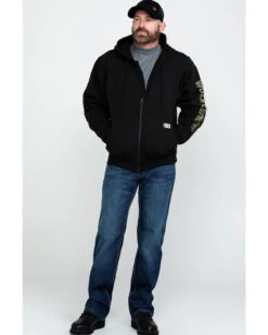 Wolverine Men's FR Logo Sleeve Zip-Up Work Hoodie -Wraner Clothing Shop 2000286843 001 P6