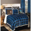 Carstens Home Wrangler Blue Lumberjack Buffalo Plaid Sherpa Fleece 4-Piece Bedding Set - King Size -Wraner Clothing Shop 2000314931 400 P1