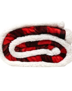 Carstens Home Red Lumberjack Plaid Sherpa Throw Blanket -Wraner Clothing Shop 2000315047 600 P4