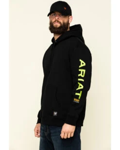 Ariat Men's Black/Lime Rebar Graphic Hooded Work Sweatshirt -Wraner Clothing Shop 2000322151 001 P3