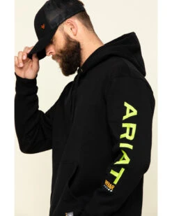 Ariat Men's Black/Lime Rebar Graphic Hooded Work Sweatshirt -Wraner Clothing Shop 2000322151 001 P4