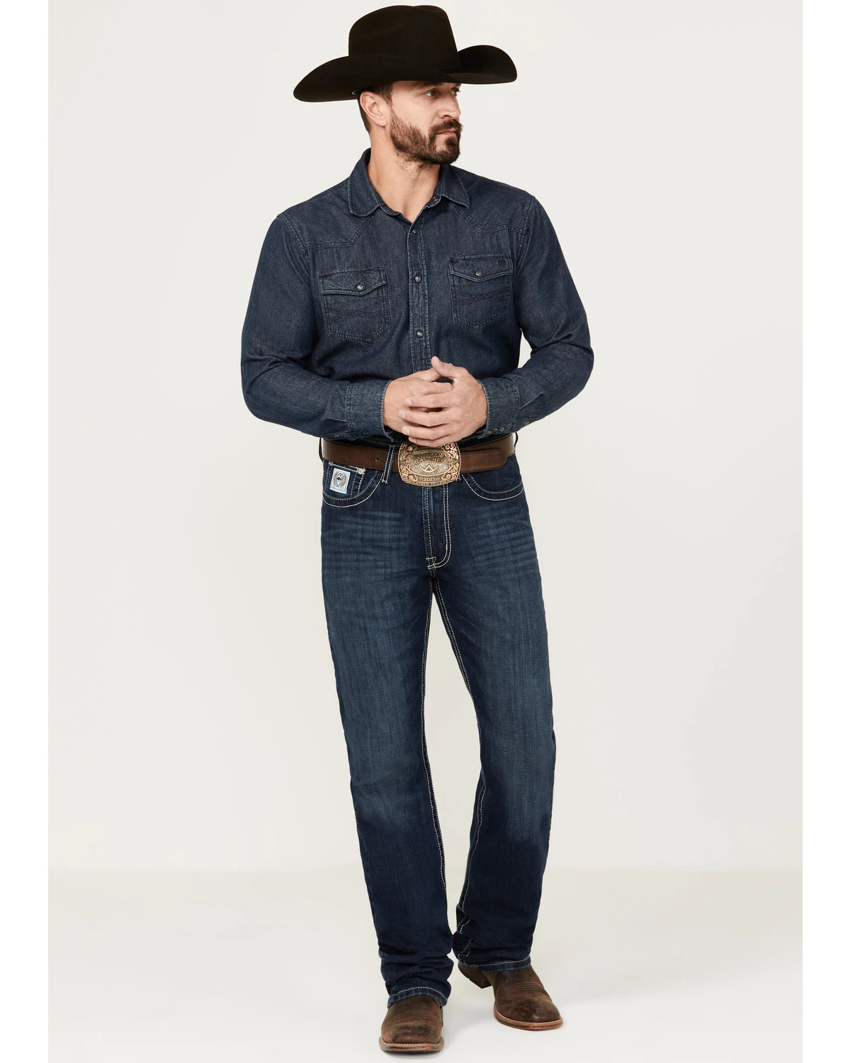 Cinch Men's White Label Performance Dark Relaxed Straight Jeans 3 Cinch Men's White Label Performance Dark Relaxed Straight Jeans