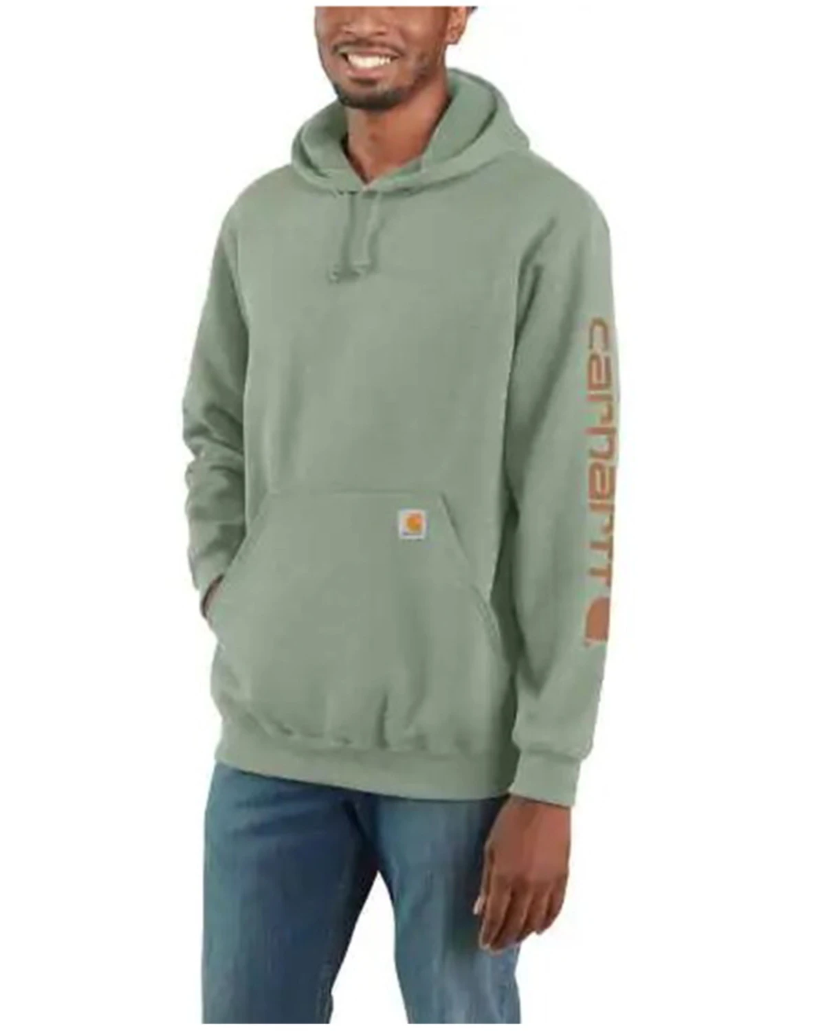 Carhartt Men's Loose Fit Midweight Logo Sleeve Graphic Hooded Sweatshirt - Big 3 Carhartt Men's Loose Fit Midweight Logo Sleeve Graphic Hooded Sweatshirt - Big