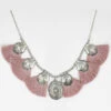 Prime Time Women's Pink Tassel & Silver Concho Necklace -Wraner Clothing Shop 2000334028 040 P1
