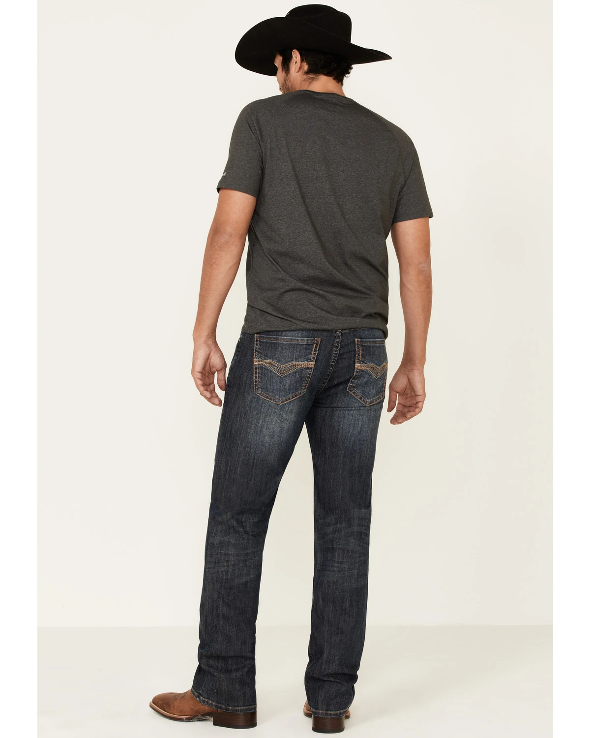 Rock & Roll Denim Men's Dark Vintage Double Barrel Stretch Relaxed Straight Jeans 3 Rock & Roll Denim Men's Dark Vintage Double Barrel Stretch Relaxed Straight Jeans