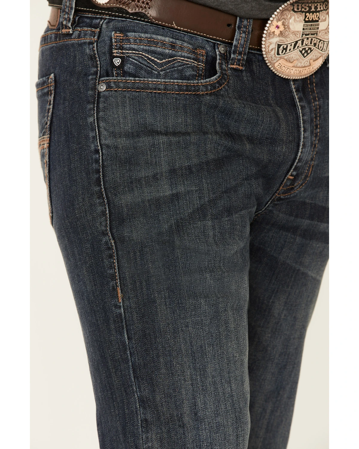 Rock & Roll Denim Men's Dark Vintage Double Barrel Stretch Relaxed Straight Jeans 6 Rock & Roll Denim Men's Dark Vintage Double Barrel Stretch Relaxed Straight Jeans - Image 4
