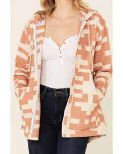 Pendleton Women's Sierra Mixed Pattern Oversized Zip Hooded Jacket 9 Pendleton Women's Sierra Mixed Pattern Oversized Zip Hooded Jacket -Wraner Clothing Shop 2000335400 103 P3