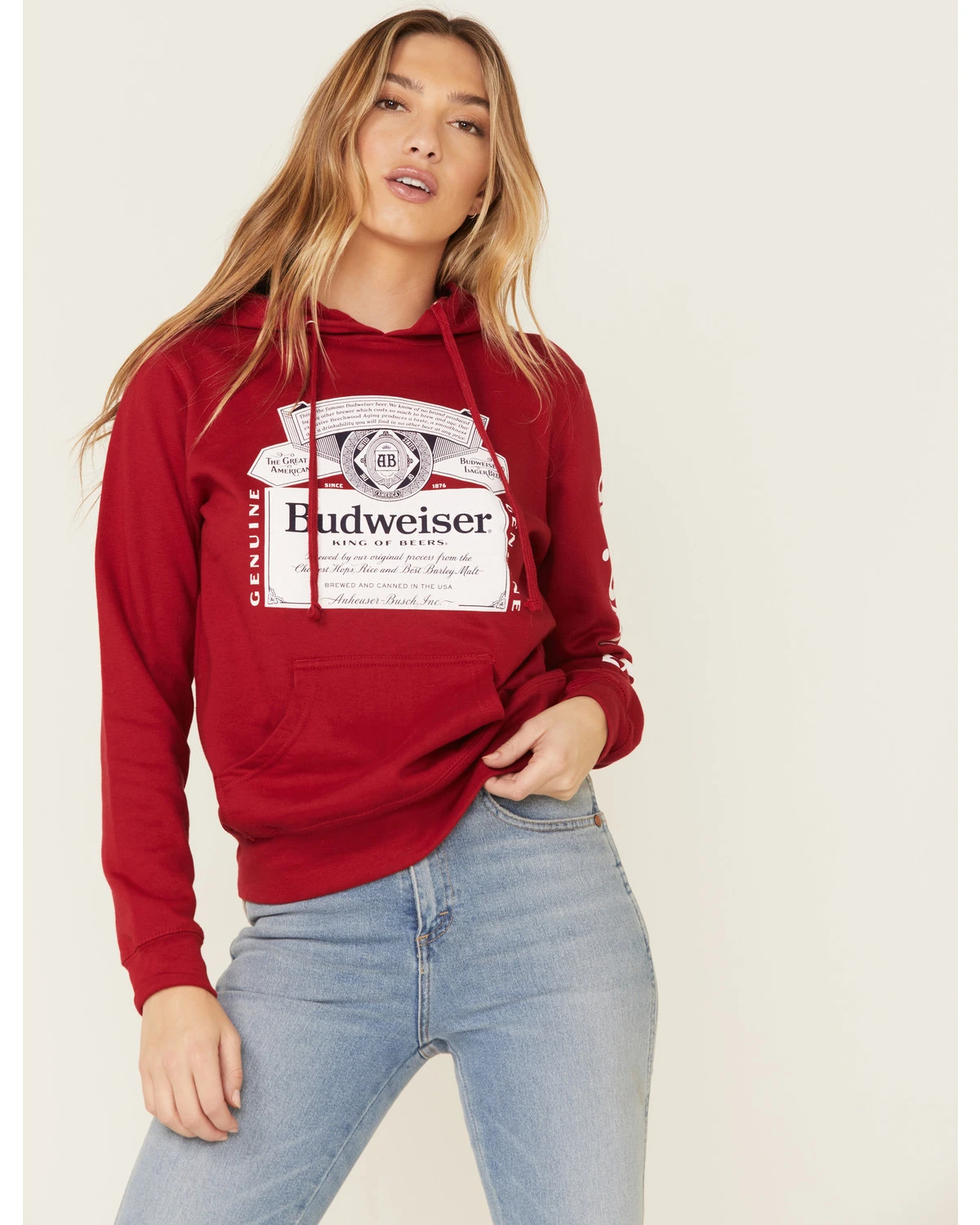 Brew City Beer Gear Women's Budweiser Graphic Hooded Sweatshirt 5 Brew City Beer Gear Women's Budweiser Graphic Hooded Sweatshirt - Image 3