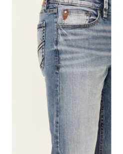 Moonshine Spirit Men's Grant Medium Wash Stretch Slim Straight Jeans -Wraner Clothing Shop 2000342634 400 P4