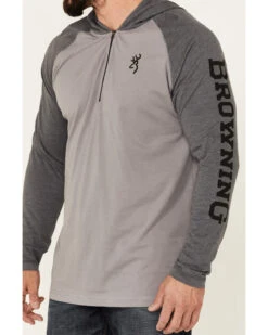 Browning Men's Gull Black Lucas 1/2 Zip Hooded Pullover -Wraner Clothing Shop 2000344225 001 P3