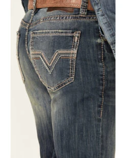 Rock & Roll Denim Men's Double Barrel Dark Vintage Wash Stretch Relaxed Straight Jeans -Wraner Clothing Shop 2000345007 400 P4