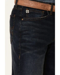 Rock & Roll Denim Men's Hooey Double Barrel Dark Vintage Stretch Relaxed Stackable Bootcut Jeans -Wraner Clothing Shop 2000345010 400 P4