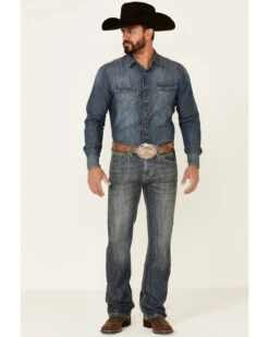 Rock & Roll Denim Men's Pistol Dark Vintage Wash Regular Straight Jeans -Wraner Clothing Shop 2000345012 400 P3