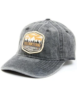 H3 Sportgear Men's Acid Wash Yellowstone National Park Patch Ball Cap