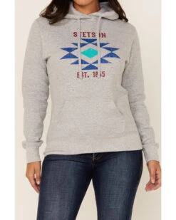 Stetson Women's Southwestern Logo Fleece Pullover Hoodie -Wraner Clothing Shop 2000346354 020 P3