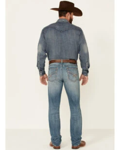 Rock 47 By Wrangler Men's Cochran Medium Wash Stretch Slim Straight Jeans -Wraner Clothing Shop 2000350739 400 P3