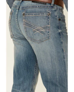 Rock 47 By Wrangler Men's Cochran Medium Wash Stretch Slim Straight Jeans -Wraner Clothing Shop 2000350739 400 P4
