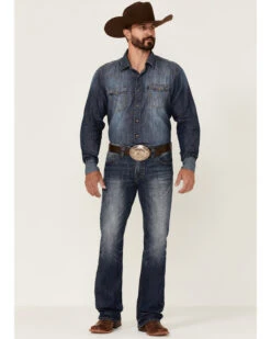 Rock & Roll Denim Men's Medium Wash Pistol Regular Bootcut Jeans -Wraner Clothing Shop 2000351103 400 P3