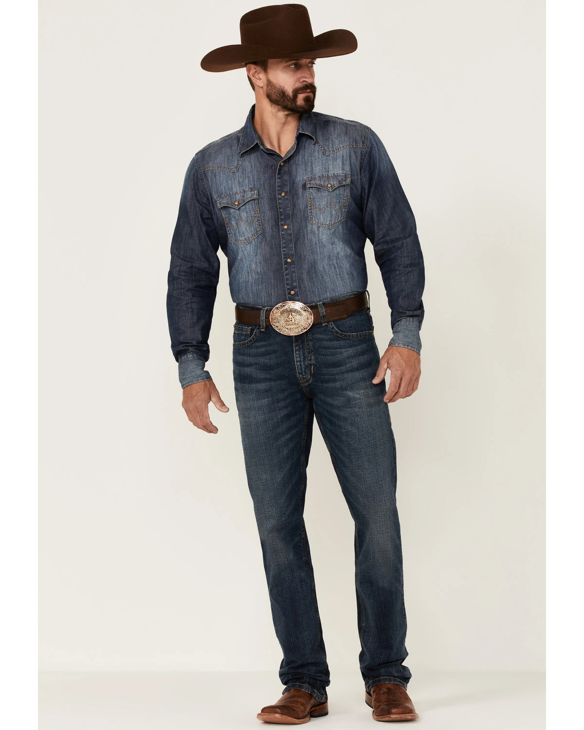 Rock & Roll Denim Men's Hooey Dark Vintage Double Barrel Relaxed Stackable Bootcut Jeans 3 Rock & Roll Denim Men's Hooey Dark Vintage Double Barrel Relaxed Stackable Bootcut Jeans