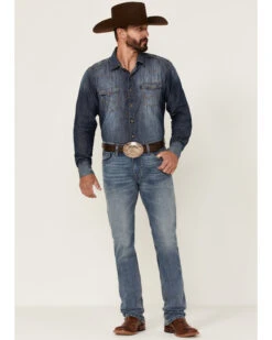 Rock & Roll Denim Men's Hooey Light Vintage Wash Revolver Stretch Slim Straight Jeans -Wraner Clothing Shop 2000351106 400 P3