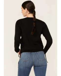 Shyanne Women's Namaste Yall Side Lacing Long Sleeve Graphic Sweatshirt -Wraner Clothing Shop 2000351336 001 P3