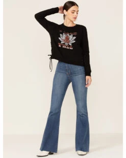 Shyanne Women's Namaste Yall Side Lacing Long Sleeve Graphic Sweatshirt -Wraner Clothing Shop 2000351336 001 P4