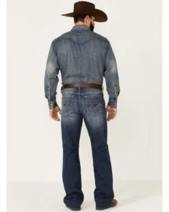 Cody James Men's Double Kicker Medium Dark Wash Stretch Relaxed Bootcut Jeans -Wraner Clothing Shop 2000351797 400 P3
