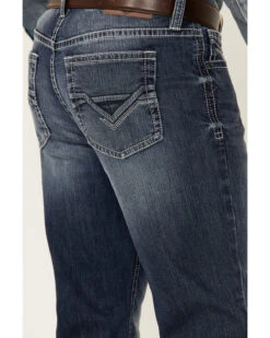 Cody James Men's Double Kicker Medium Dark Wash Stretch Relaxed Bootcut Jeans -Wraner Clothing Shop 2000351797 400 P4