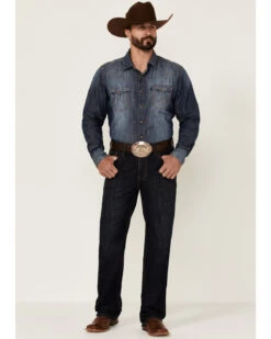 Rock & Roll Denim Men's Dark Wash Double Barrel Relaxed Straight Leg Jeans -Wraner Clothing Shop 2000352156 400 P3