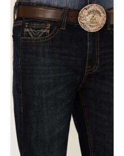 Rock & Roll Denim Men's Dark Wash Double Barrel Relaxed Straight Leg Jeans -Wraner Clothing Shop 2000352156 400 P4