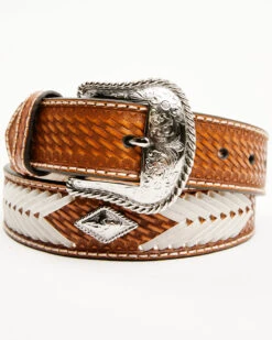 Cody James Men's Embossed Basketweave Rawhide Western Belt