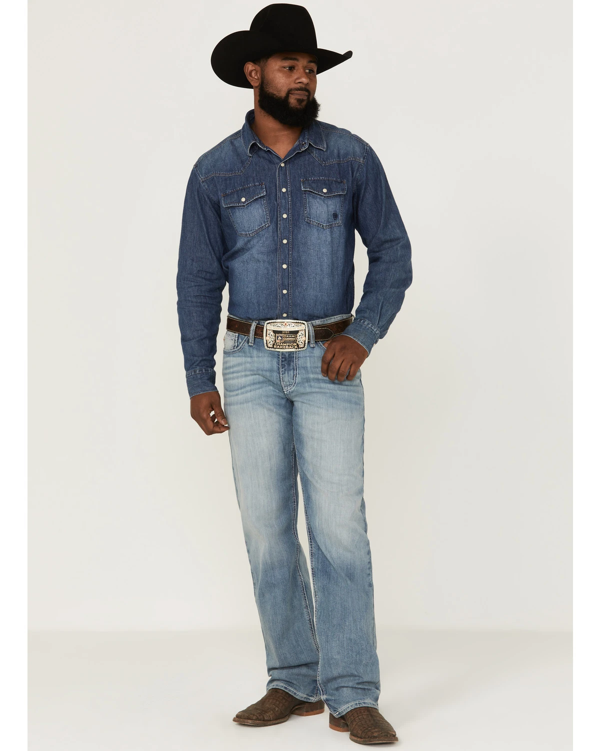 Cinch Men' Grant Light Stonewash Performance Bootcut Jeans 3 Cinch Men' Grant Light Stonewash Performance Bootcut Jeans