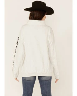 Paramount Network's Yellowstone Women's Gray 1/4 Zip Horse Graphic Pullover Sweatshirt -Wraner Clothing Shop 2000356681 070 P3