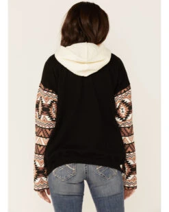 Paramount Network's Yellowstone Women's Mauve Southwestern Sleeve Hoodie Pullover -Wraner Clothing Shop 2000356684 661 P3