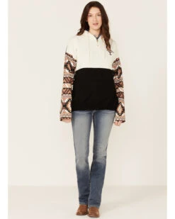 Paramount Network's Yellowstone Women's Mauve Southwestern Sleeve Hoodie Pullover -Wraner Clothing Shop 2000356684 661 P4